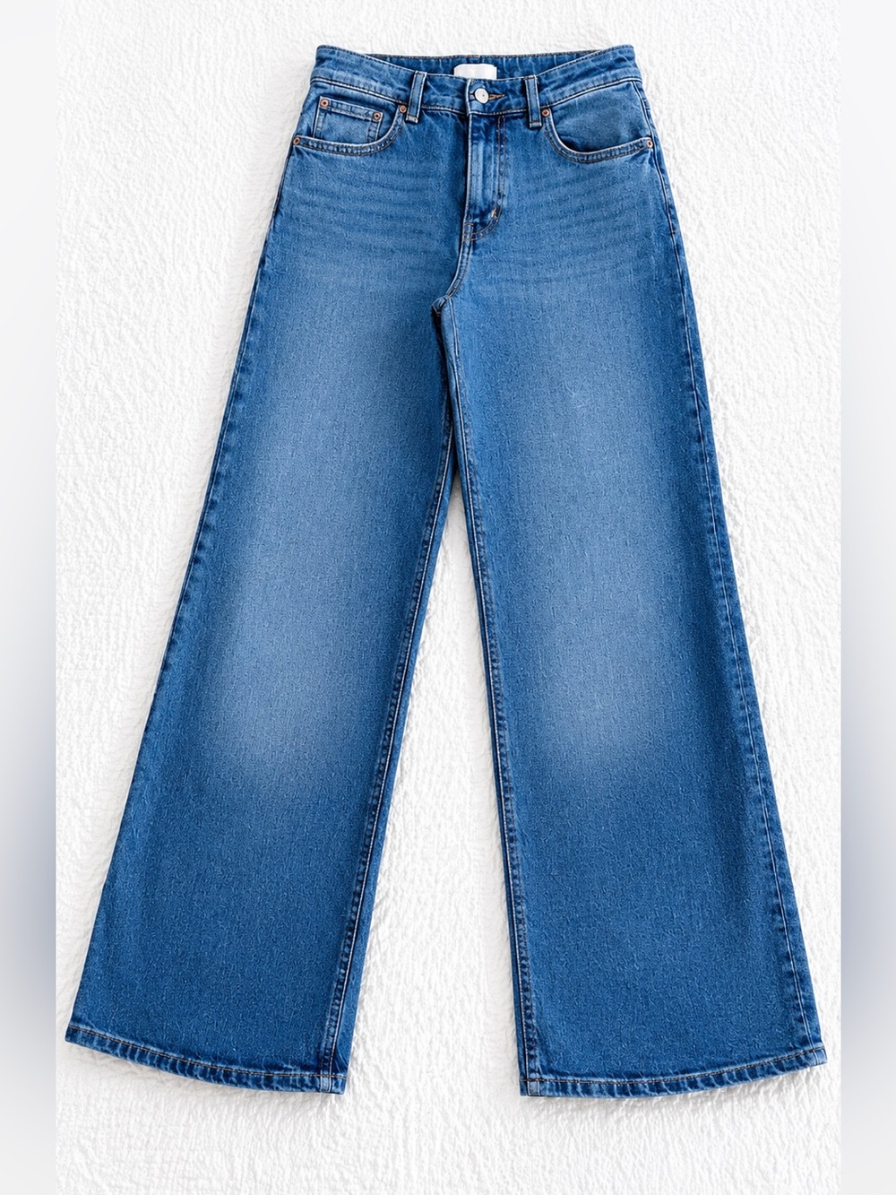 H&M Wide Leg High Rise Jeans Women’s US 8 EUR 40 Medium Wash Stretch Denim